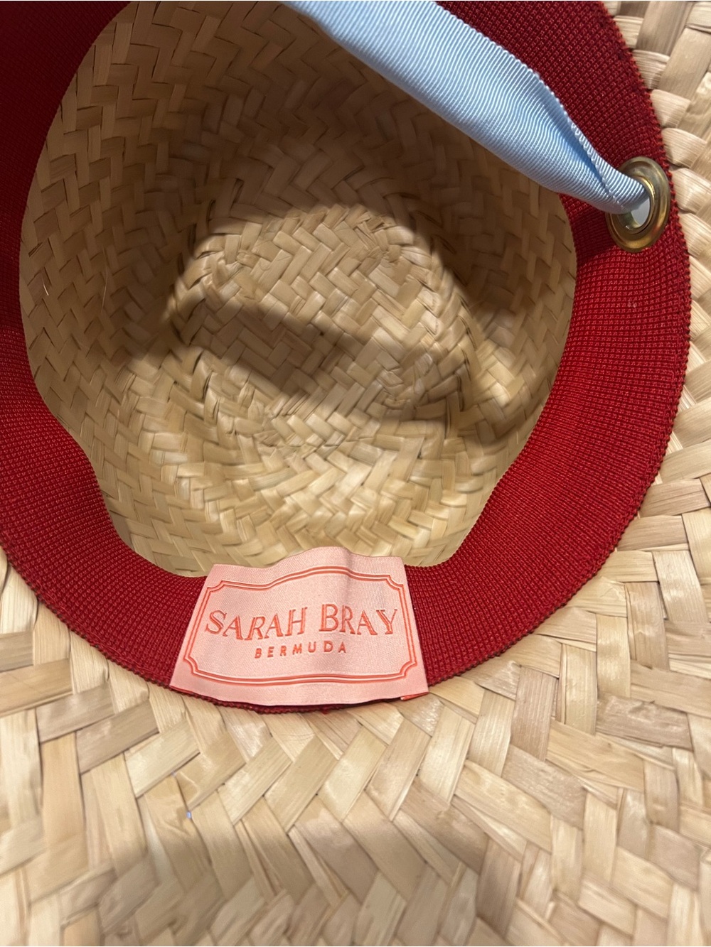 Sarah Bray Bermuda SUN HAT - LONG LIGHT BLUE GROSGRAIN RIBBON - Picture 5 of 5